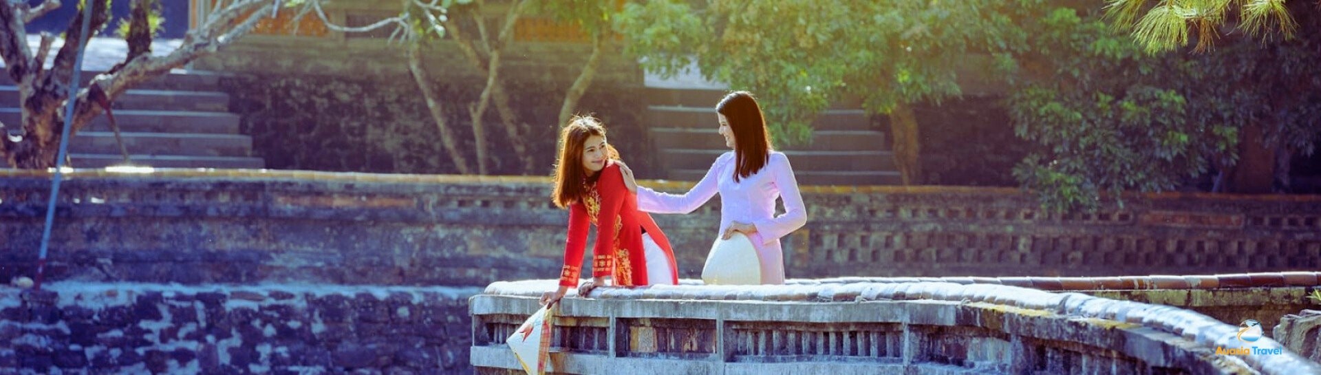 Graceful Vietnamese Women In Ao Dai Dress